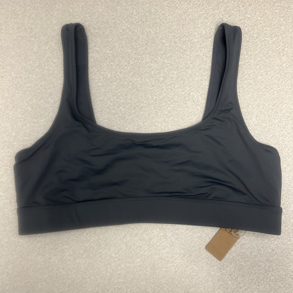 Skims Women's Nylon Blend Stretch Bikini Swim Tank Top Gunmetal XL SW-TNK—0743